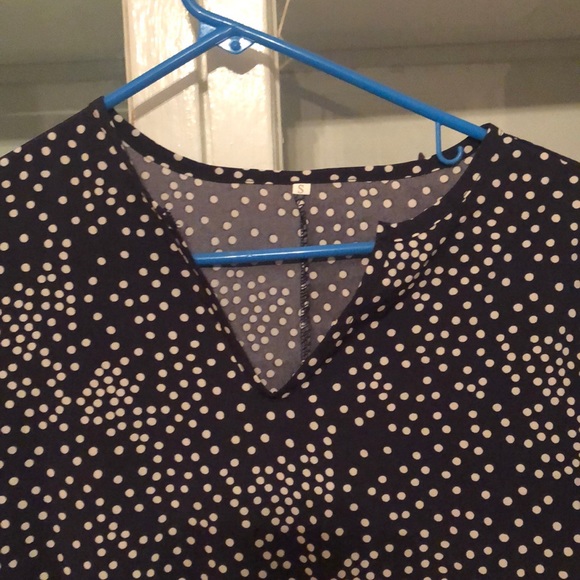 Ruffled navy polka dotted dress from amazon. - Picture 3 of 3
